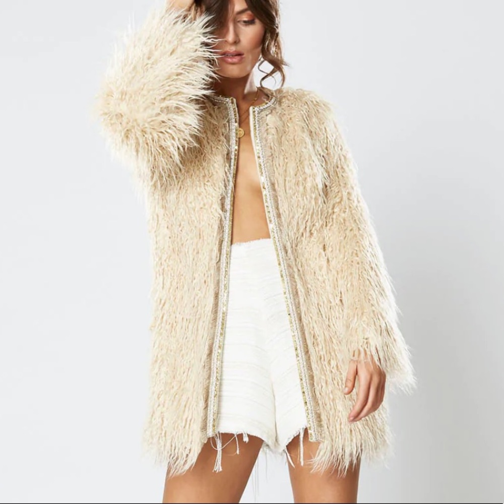 Brand New WINONA Australia DUCHESS COAT LATTE Shaggy Jacket